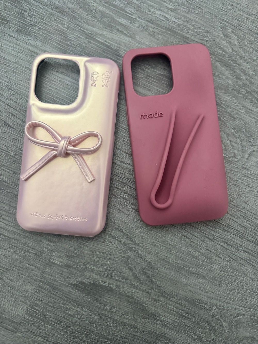 FOR 2 iPhone 15 pro max cases!! RHODE salty tan & Pale Pink Dual Phone Case Set